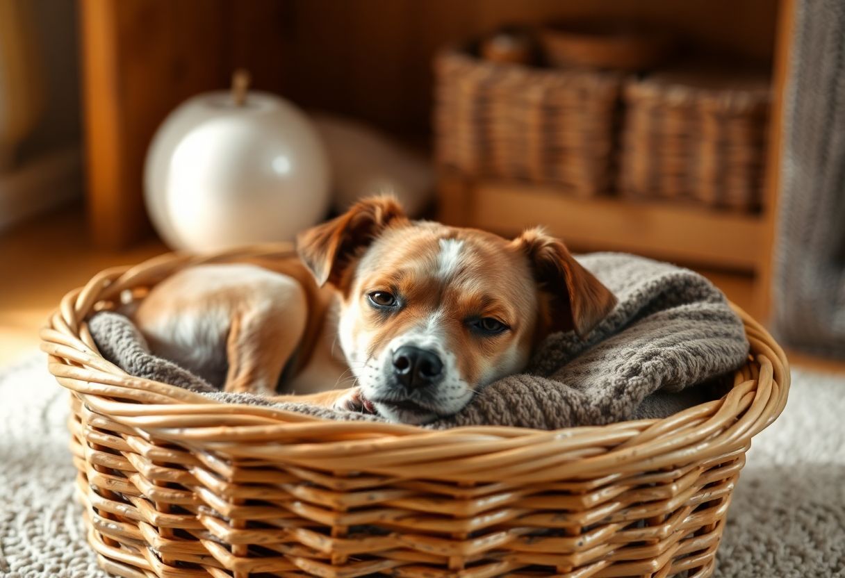 Un chien qui aime bien les petits paniers
