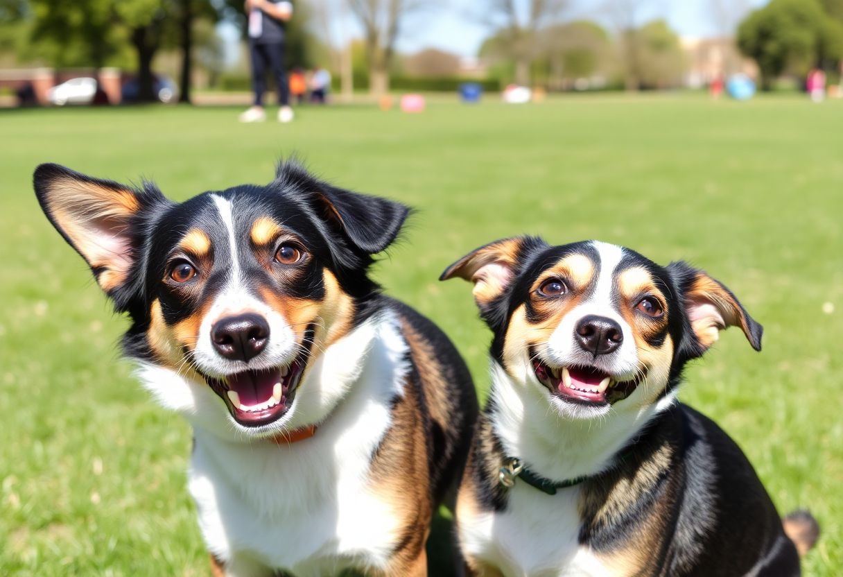 Deux chiens organisés